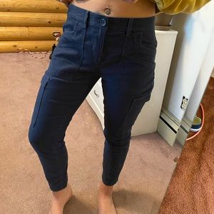 Navy blue Prana cargo pants w/ lots of pockets